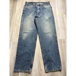 Vintage Levi's 550 Made in USA Blue Washed Denim Jeans Pants 36x32